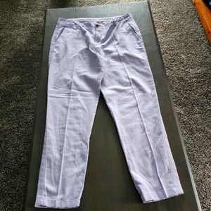 Gap Girlfriend Chino, lacey design down legs, lavender, pockets, Size 14, EUC